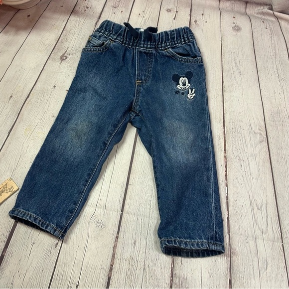 baby gap Disney mickey mouse slim Jeans with Elastic Waistband sz 18-24M - Picture 1 of 6